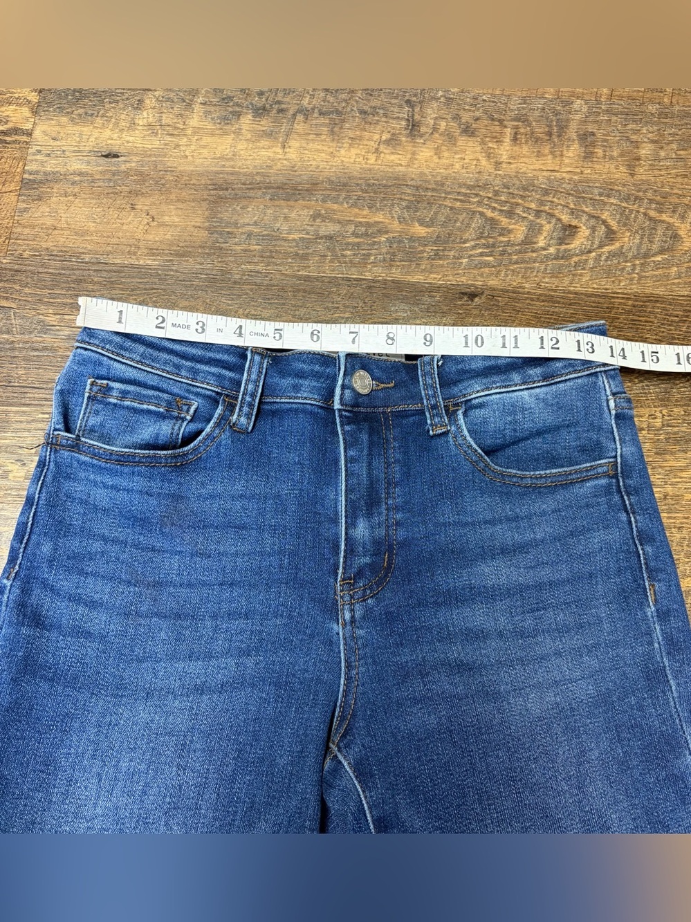 Lovervet By Vervet Jeans Women’s 27/5 Boot Cut Stretch Denim Raw Hem Mid Rise - Picture 5 of 9